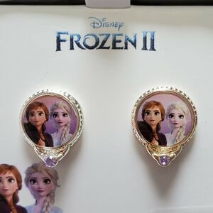 Disney's Frozen II Elsa and Anna Studs Earnings Fine Silver Plated